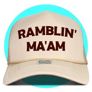 Ramblin' Ma'am Trash Flowers Trucker hat